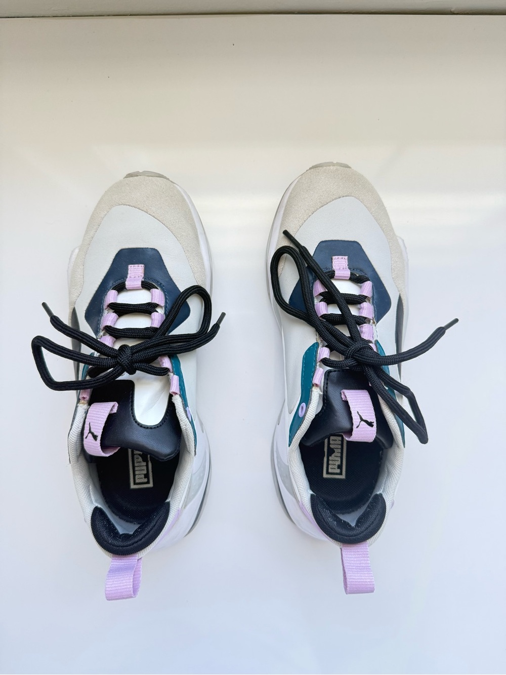 Puma White, Lavender & Teal Active Sneakers